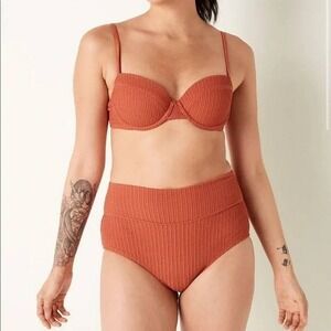 CRINKLE‎ HIGH WAIST SHORTIE BIKINI BOTTOM